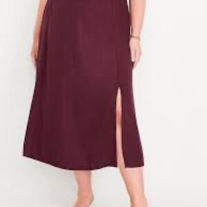 Old Navy Midi Skirt | XL | Smocked Waist | Front Slit